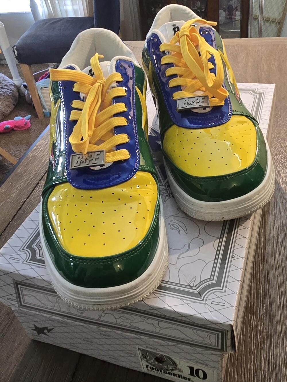 A Bathing Ape Color Block Athletic Shoes In Box *rare*